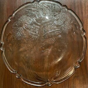 Clear Glass Round Decorative Christmas Bells Plate 13”